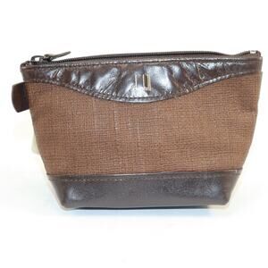 Dunhill Brown Textured Zip Pouch | Vintage Style Case